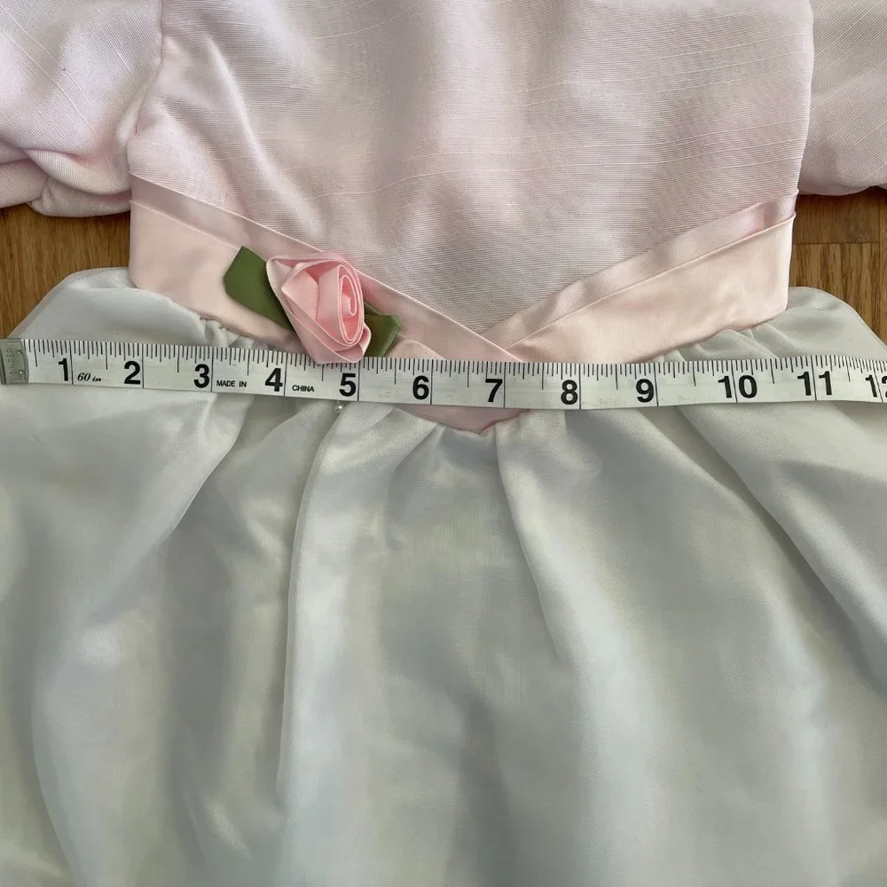 DRESSOLUTIONS Girls Pink and White Dress